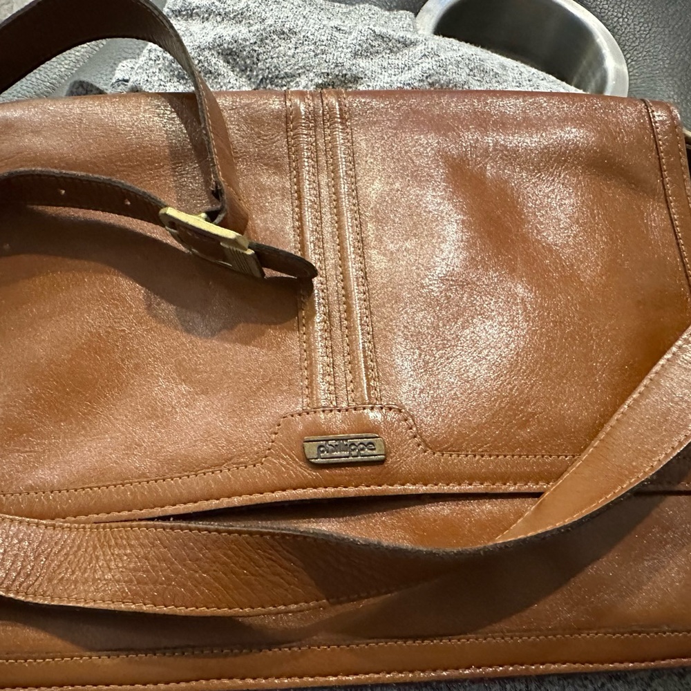 Long shoulder leather purse